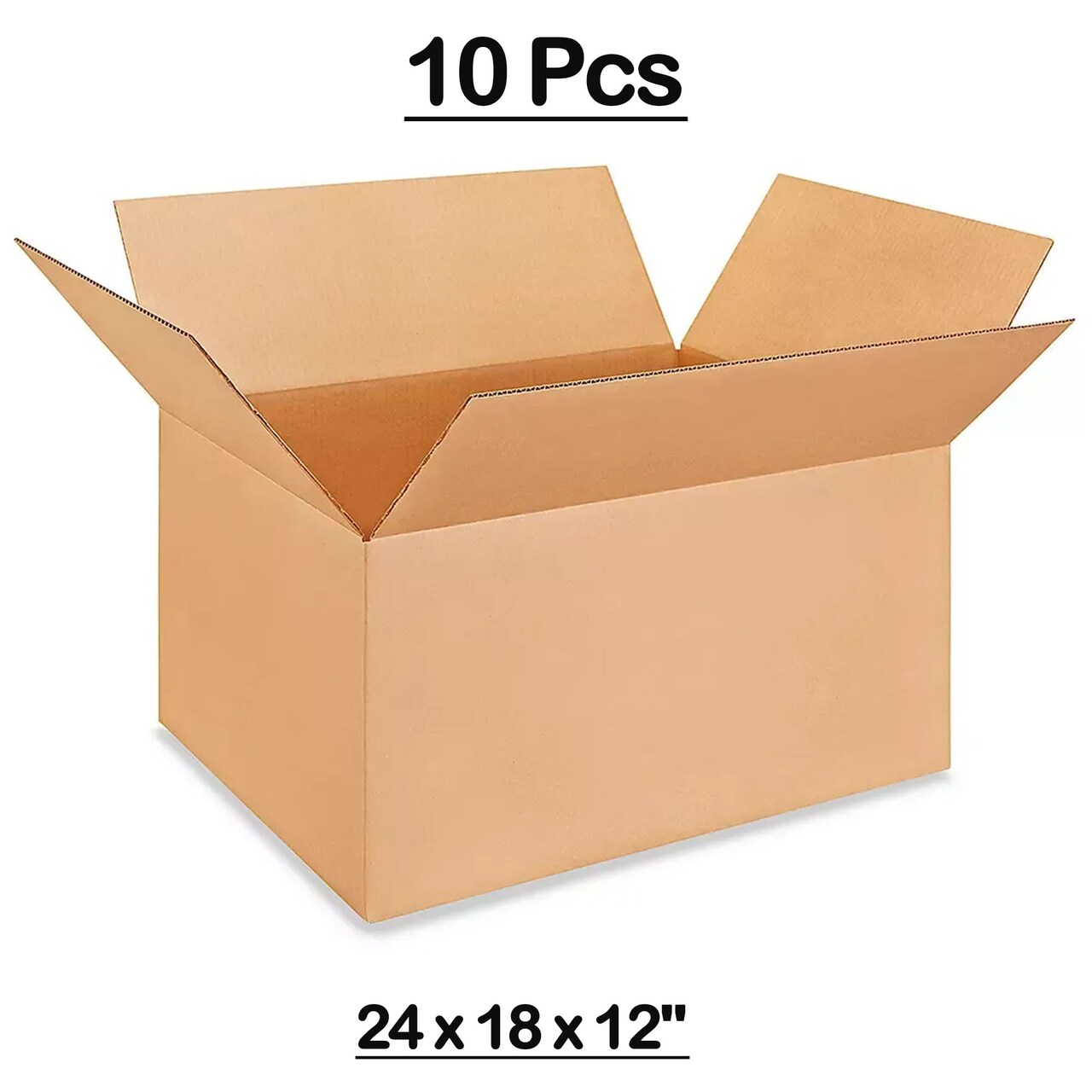 10 pcs Durable Corrugated Shipping Boxes 24 x 18 x 12 Inch for Secure Packing and Storage
